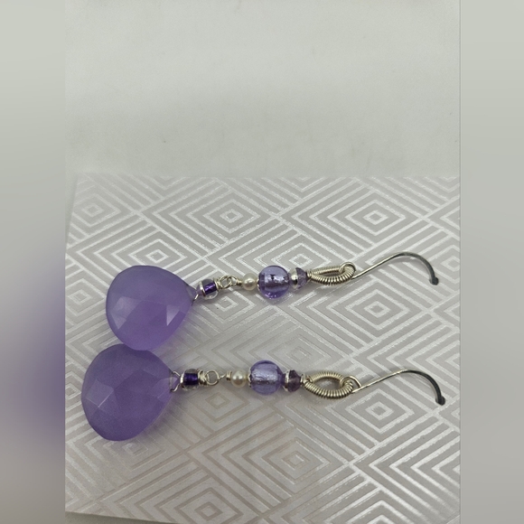 💎Elegant Purple Drop Earrings NWOT - Picture 7 of 7